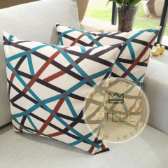 Kit 2 Capas de Almofada Estampada Geo Azul Turq e Terracota