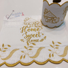 Tolha de Lavabo e Porta Papel - Home Sweet Home Dourado