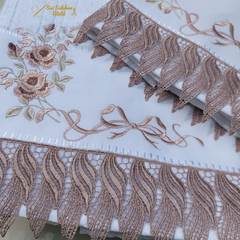 Kit Toalhas de Banho e Rosto Primavera Laço Rosê - Branca - Personalizável - comprar online