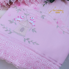 Kit Toalhas de Banho e Rosto Casal Passarinho - Rosa Clara - comprar online