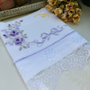 Toalha De Lavabo Primavera Com Laço Roxinha Personalizável