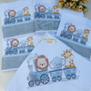 Kit Trenzinho Safari Menino Cinza/Azul Personalizável