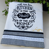 Toalha de Cozinha Bordada - FarmHouse - Kitchen Preto