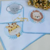 Trio de Fraldas de Boca Safari Mimo Azul - Personalizável