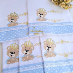 Kit bebê Ursinho Príncipe 5 peças - Personalizável