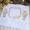 Toalha De Rosto - Moldura e Rosas Personalizável