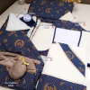 Kit enxoval Azul marinho com coroa dourada ramos