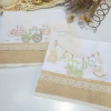 Kit Fralda de Ombro e Boca Carro Bege com Verde