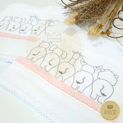 Kit Fralda de Ombro e Boca Safari Rosa - Personalizável - comprar online