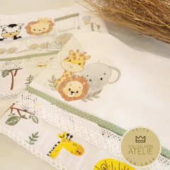 Kit Fraldas Ombro e Boca Safari Trem verde - Personalizável - sisisalabimatelie
