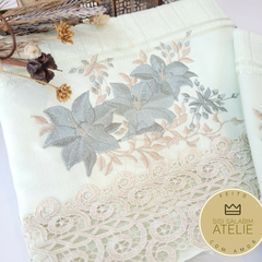 Kit Toalhas de Rosto e Lavabo Verde - Lírio verde - comprar online
