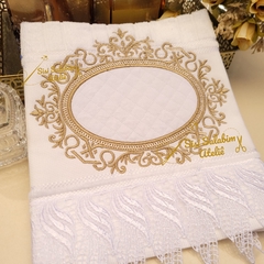 Toalha De Lavabo Moldura real personalizável