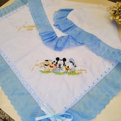 Cueiro para bebê Bordado Mickey Azul - comprar online