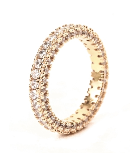 Anel aparador cravejado dourado