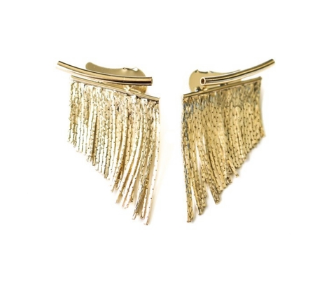 Brinco franja dourado