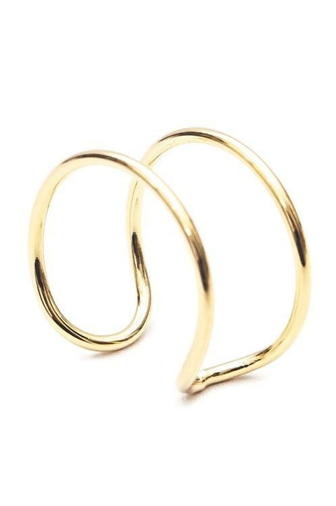 Anel regulável liso duas voltas dourado - comprar online