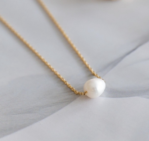 Colar pérola dourado