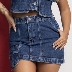 Saia jeans bolso