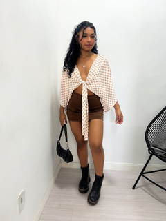 Blusa morcego marrom
