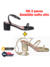 Kit 2 Sandálias Salto 8 CM Amarração e 4CM Fivela tornozelo BRADHA. Moda Verão