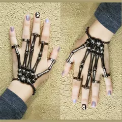 Pulseira de mão caveira estilosa - Tribo Personalizações