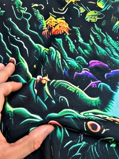 Tapeçaria de Nave Espacial Alienígena Reativa a UV & para Galáxia - Arte de Parede com Tema Espacial - Tribo Personalizações