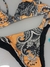 Biquini String Estampa Mandala (preto e laranja) - AKOA MODA PRAIA