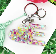 Chaveiro Letra e coração em Glitter - comprar online