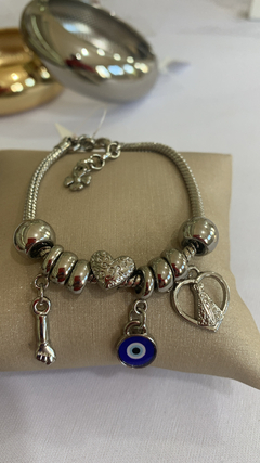 Pulseira Berloque prata c/4 pingentes - comprar online