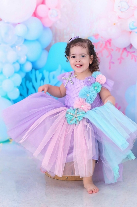 Vestido Sereia Fundo do Mar - Temáticos