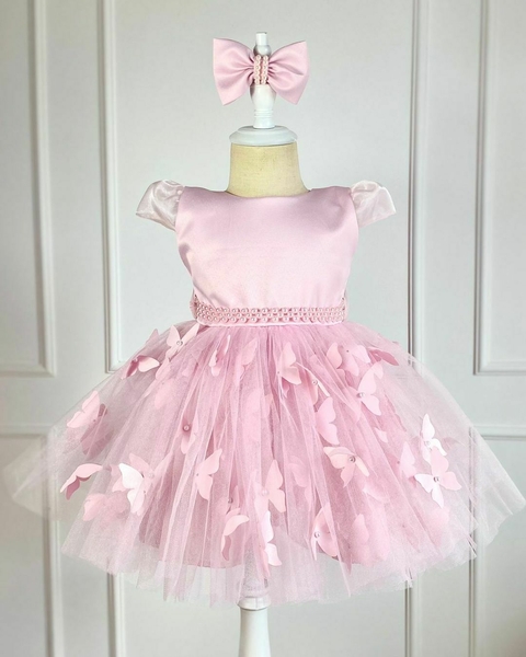 Vestido Jardim das Borboletas Rosa - Jardim