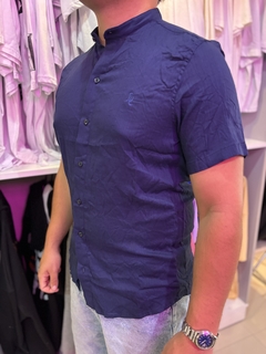 Camisa Lino Azul Marino