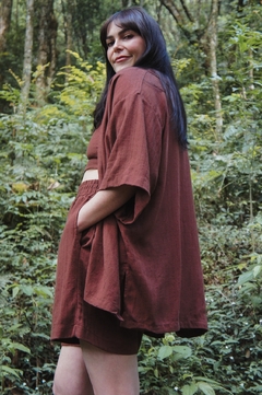 kimono marrom - loja online