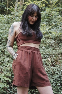 short marrom - Emme ateliê