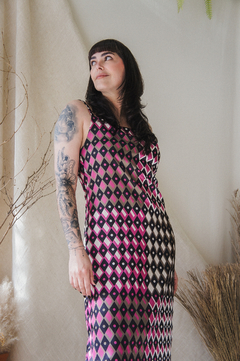 vestido alcinha geométrico - Emme ateliê