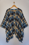 poncho xadrez azul com amarelo