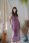 vestido alcinha geométrico