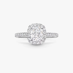 Anel de Noivado micropavé Diamante de Corte almofada - comprar online