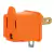 Bolsa con 2 adaptadores 3 a 2 naranjas, Volteck