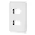Placa 2 modulos de ABS, blanca, Volteck Basic