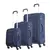 Kit Jogo de Malas de Viagem Poliéster Expansível Rodas Duplas 360 Cadeado TSA Samsonite Kick Air - AZUL