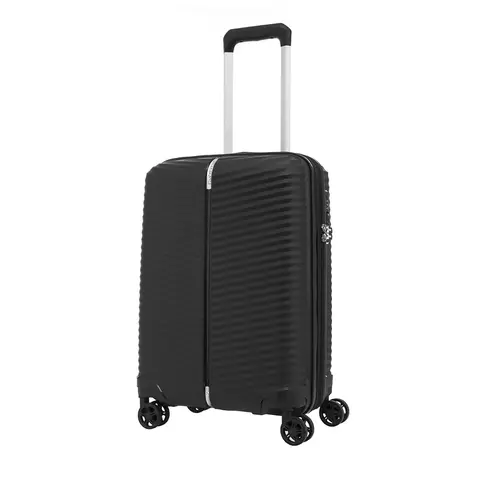 Mala de Viagem Pequena Bordo Polipropileno Expansível Rodas Duplas 360 Cadeado TSA Samsonite Varro - PRETA
