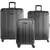 Kit Jogo de Malas de Viagem Expansível ABS Rodas Duplas 360º Cadeado TSA Samsonite Eurotravel - PRETA