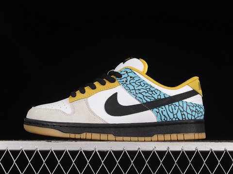 DUNK LOW SB BRANCO/ PRETO/ AMARELO