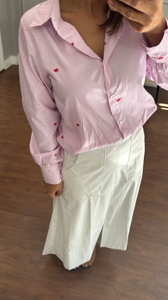 Camisa Listrada com Corações