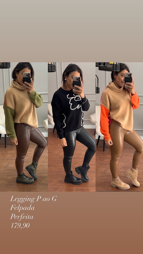 Legging Felpada Resinada