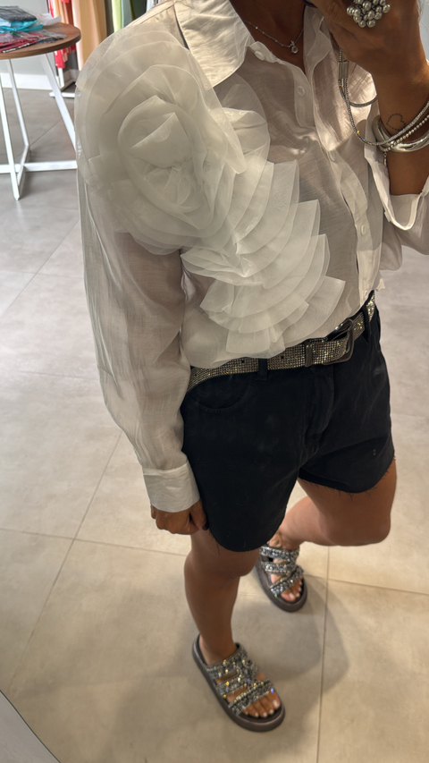 Camisa Flor de Organza - comprar online