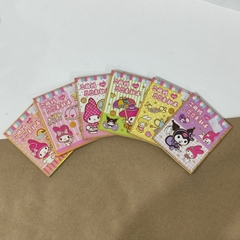 STICKERS LIBRO DE PEGATINAS PERSONAJES MUNDO SANRIO TAMAÑO 9x7.5CM, PAPEL JAPONÉS ECOLÓGICO MUNDO SANRIO