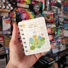 LIBRETAS MINI LIBRETAS MOKA STATIONERY FLORES A7 82 X 105 MM ARILLOS METALICOS RAYAS PASTA SUAVE LIBRETAS - comprar en línea