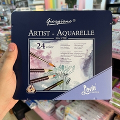Imagen de COLORES ACUARELEABLES MARCA GIORGIONE ARTIST - AQUARELLE INCLUYE PINCEL TRIANGULARES DIFERENTES PRESENTACIONES COLORES
